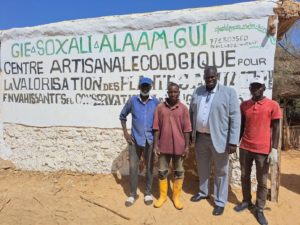 Adramé Ndiaye (setec Afrique) visits the construction site of the Environmental House of the SEED association (Senegal)